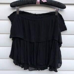 LoveShackFancy Chic Black High-Low Skirt